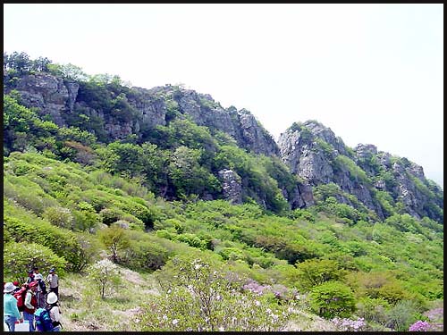 백아산 마당바위 암벽이 나타나기 전까지 초등학교 3학년 때 올랐던 기억이 새롭습니다. 다들 산에서 자라서 그런지 산길은 아무 문제가 되지 않았습니다. 